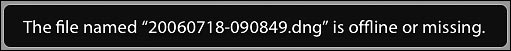 The file named X is offline or missing in Lightroom